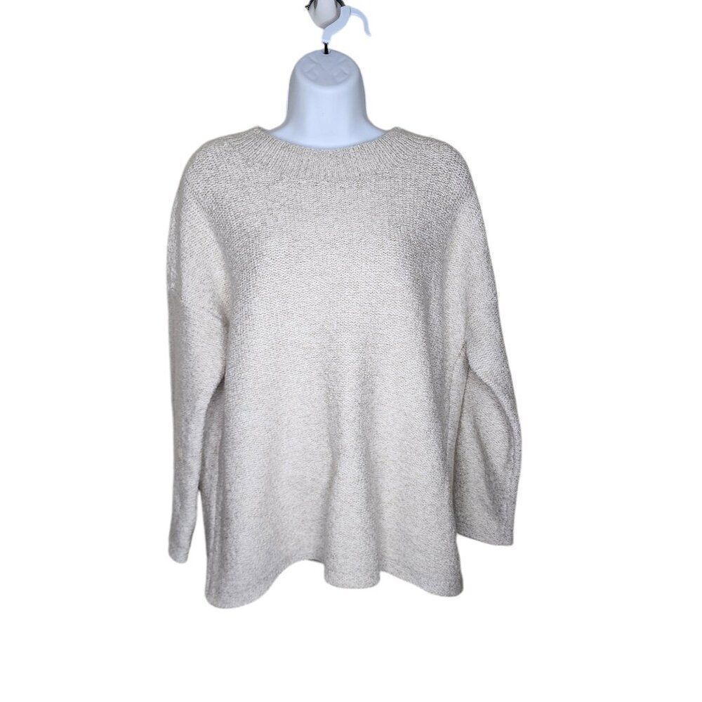 J Jill Soft Sweater Womens Size M White Beige Oatmeal